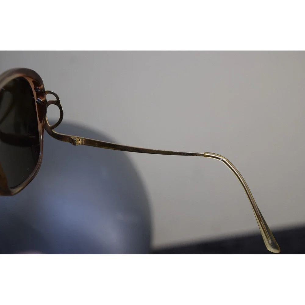 Vintage 1970's SOPHIA Loren Zyloware Oversized Square Eyeglasses Gold Rich Lady
